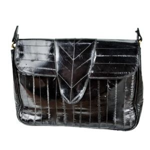 Vintage Elegant EEL Skin Purse Shoulder
Bag Excellent Quality Black Luxury